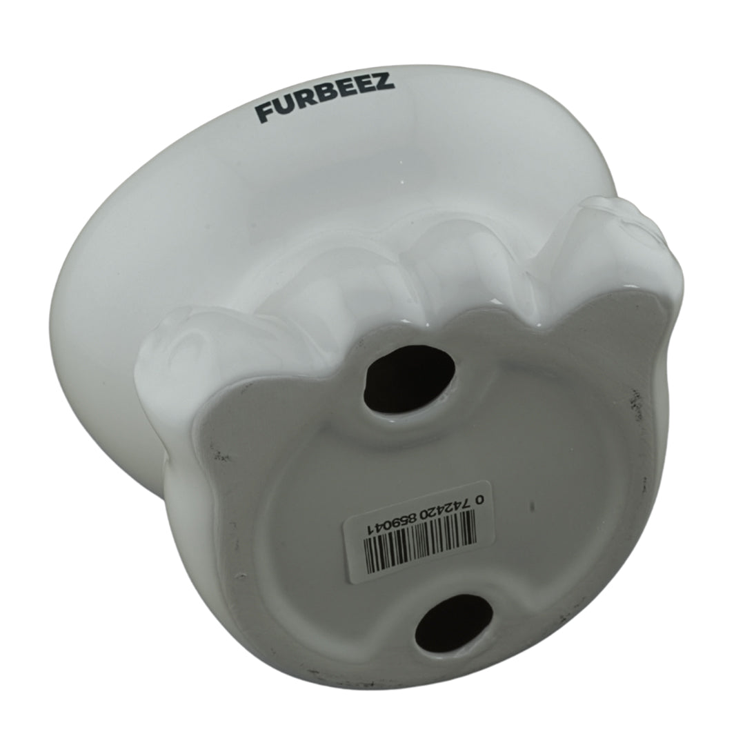 Furbeez Pet Accessories : Ceramic Pet Water/Food Bowl White