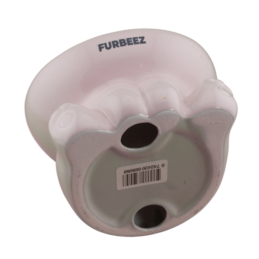 Furbeez Pet Accessories : Ceramic Pet Water/Food Bowl Pink