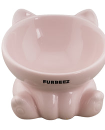 Furbeez Pet Accessories : Ceramic Pet Water/Food Bowl Pink