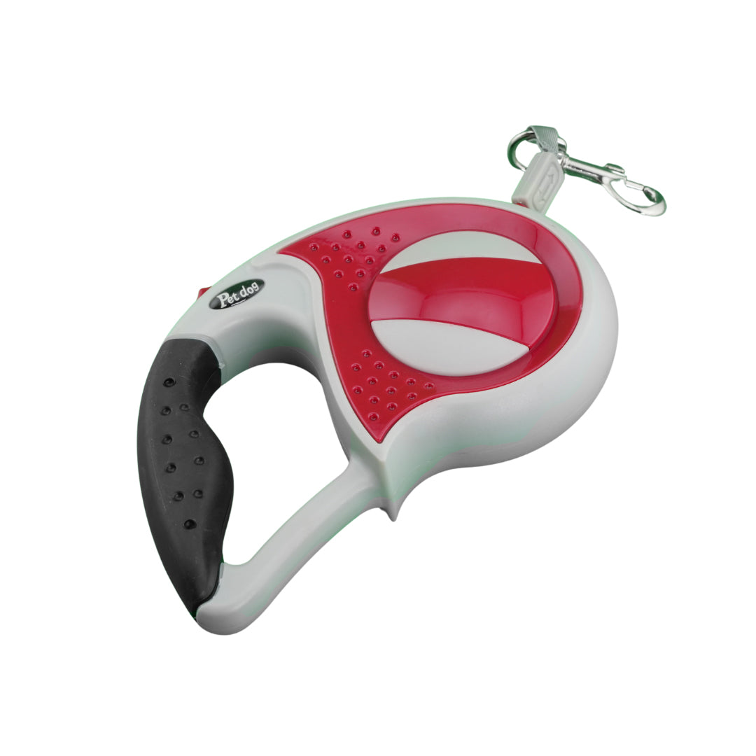 Furbeez Pet Accessories : Retractable leash Gray/Red Medium