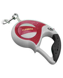 Furbeez Pet Accessories : Retractable leash Gray/Red Medium