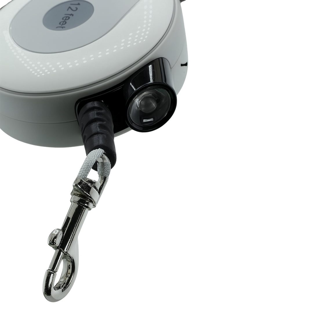 Furbeez Pet Accessories : Retractable leash Gray/White Medium
