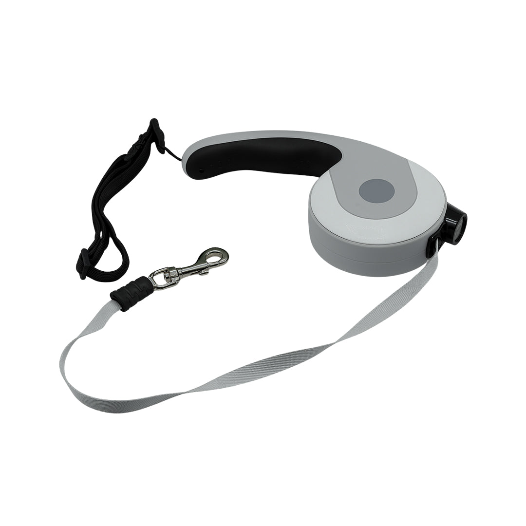 Furbeez Pet Accessories : Retractable leash Gray/White Medium