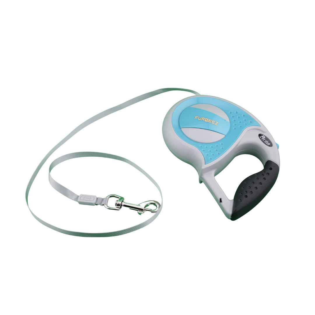 Furbeez Pet Accessories : Retractable leash White/Black medium