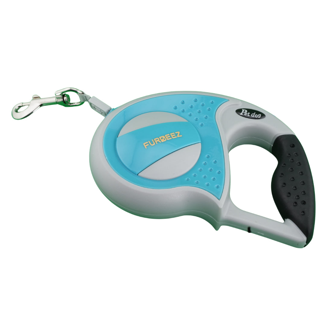 Furbeez Pet Accessories : Retractable leash White/Black medium