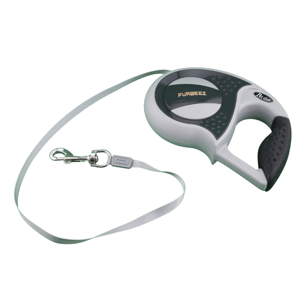 Furbeez Pet Accessories : Retractable leash Gray/Black Large