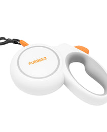 Furbeez Pet Accessories : Retractable leash White/Gray Small
