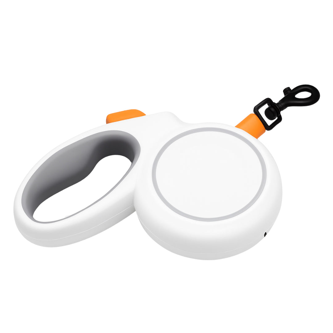 Furbeez Pet Accessories : Retractable leash White/Gray Small