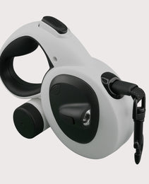 Furbeez Pet Accessories : Retractable leash White/Black Large