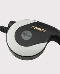 Furbeez Pet Accessories : Retractable leash Black/Gray medium