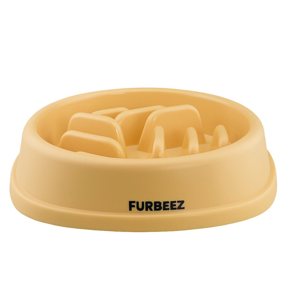 Furbeez Pet Accessories : Pet Slow Food Bowl Yellow