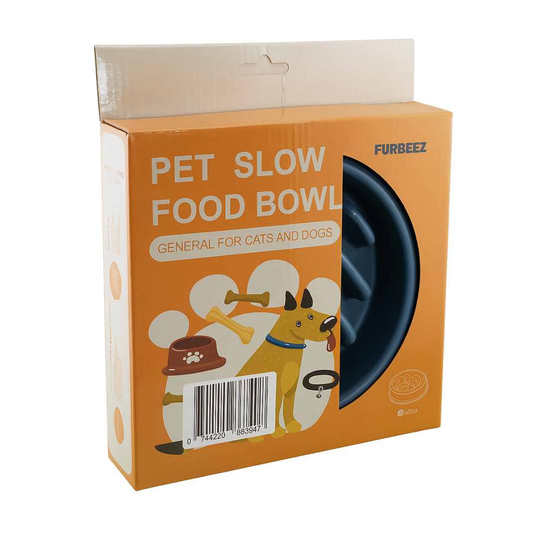 Furbeez Pet Accessories : Pet Slow Food Bowl Blue