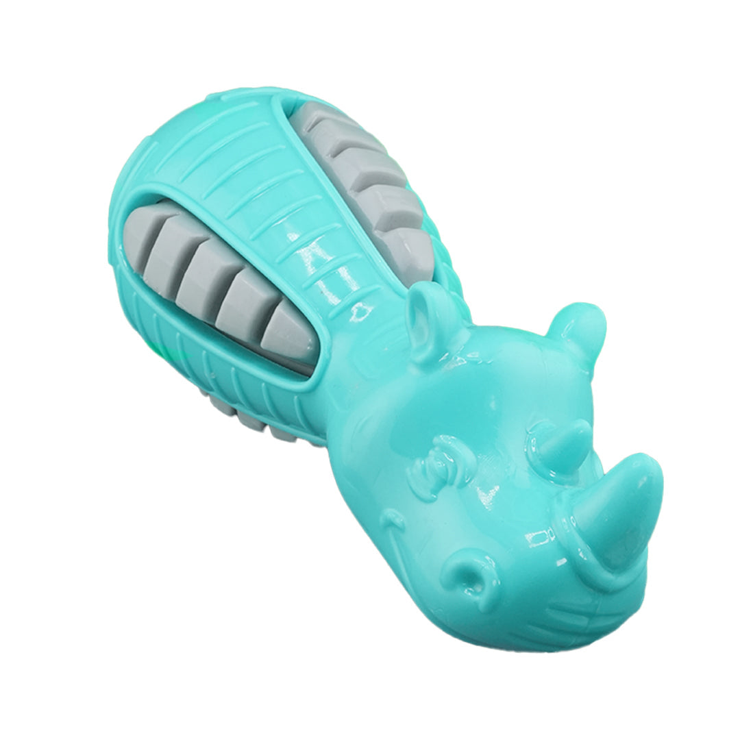 Furbeez Dog Toy : Green/Gray Rhino Furbeez