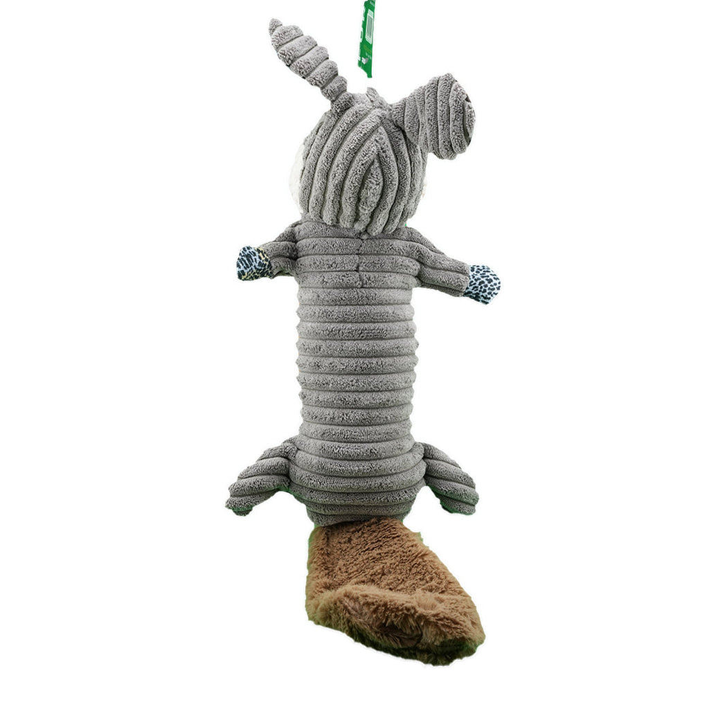Furbeez Dog Toy: Gray Squeaky Peaver Toy Furbeez