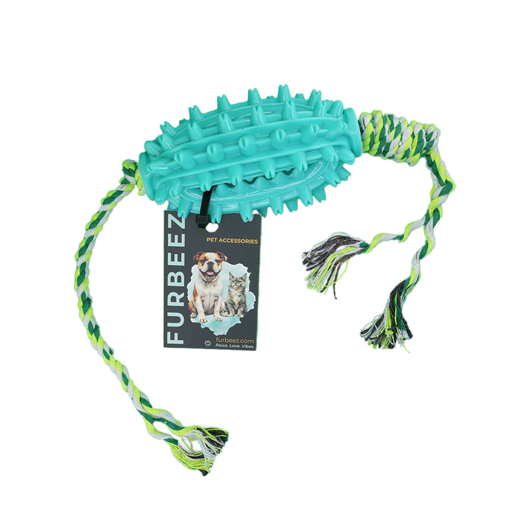 Furbeez Dog Toy : Green Cactus with rope Furbeez