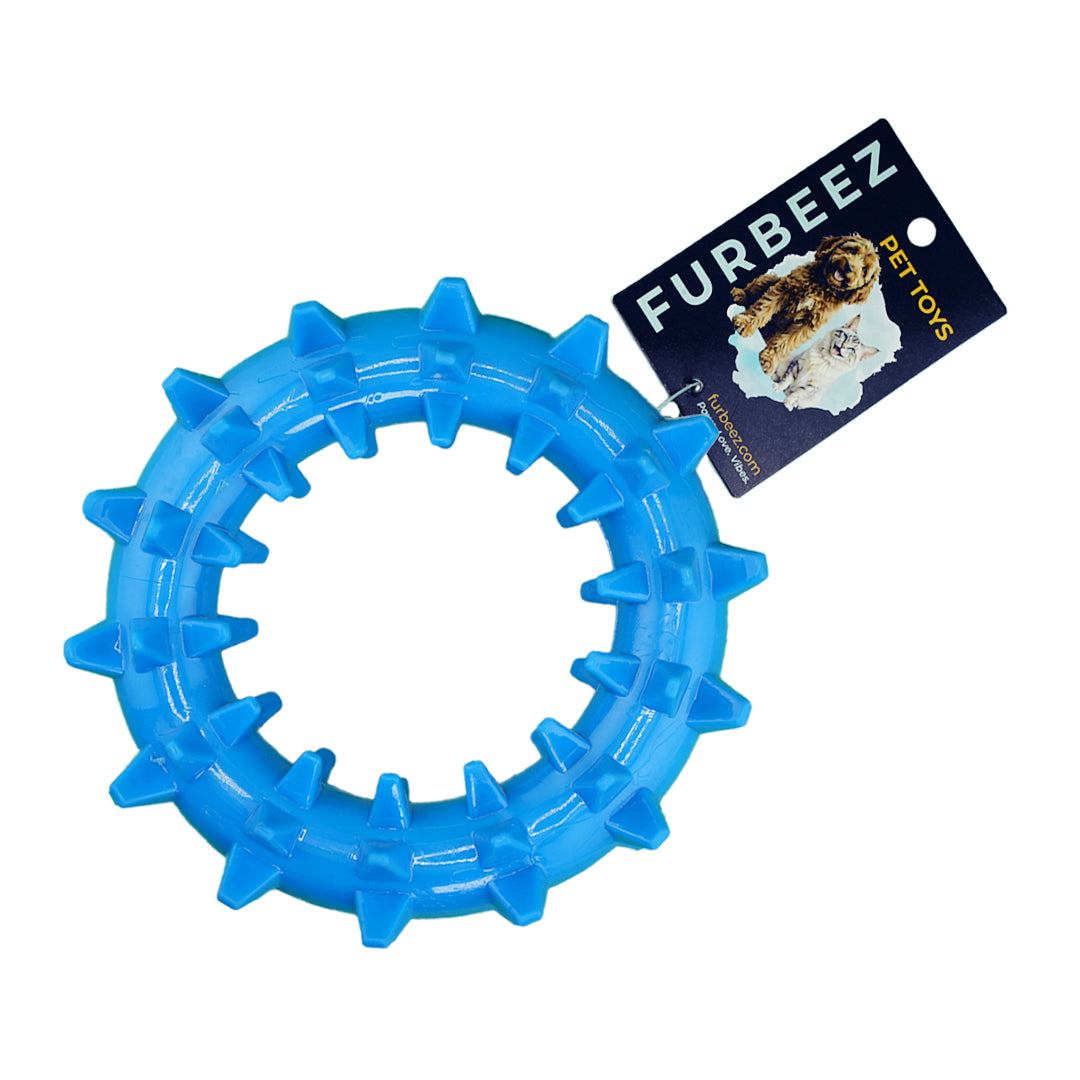 Furbeez Dog Toy : Blue Teeth cleaning ring Furbeez