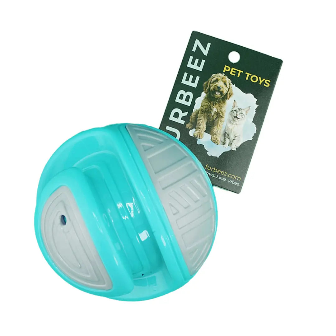 Furbeez Dog Toy : Green/Gray Ball Medium Furbeez