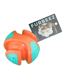 Furbeez Dog Toy : Orange/Gray Ball Medium Furbeez