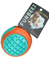 Furbeez Dog Toy : Orange/Green Squeaky tennisball Furbeez