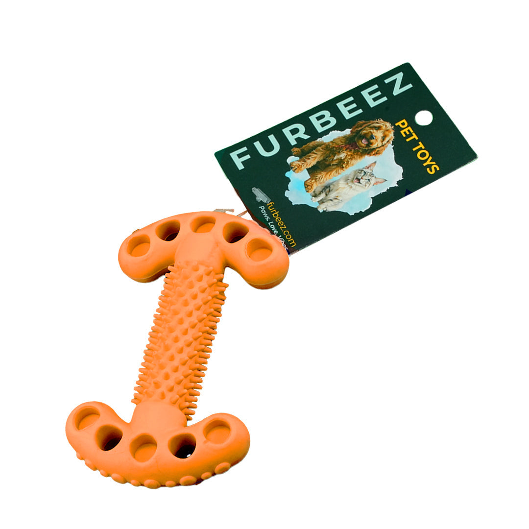 Furbeez Dog Toy : Orange Bone toy Furbeez