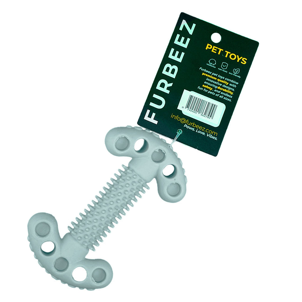 Furbeez Dog Toy : Gray Bone toy Furbeez