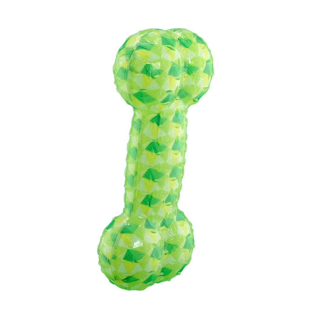 Furbeez Dog Toy : Green Squeaky Bone toy Furbeez