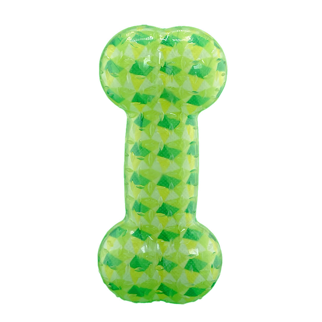 Furbeez Dog Toy : Green Squeaky Bone toy Furbeez
