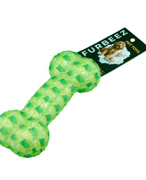 Furbeez Dog Toy : Green Squeaky Bone toy Furbeez