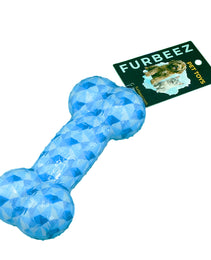 Furbeez Dog Toy : Blue Squeaky Bone toy Furbeez