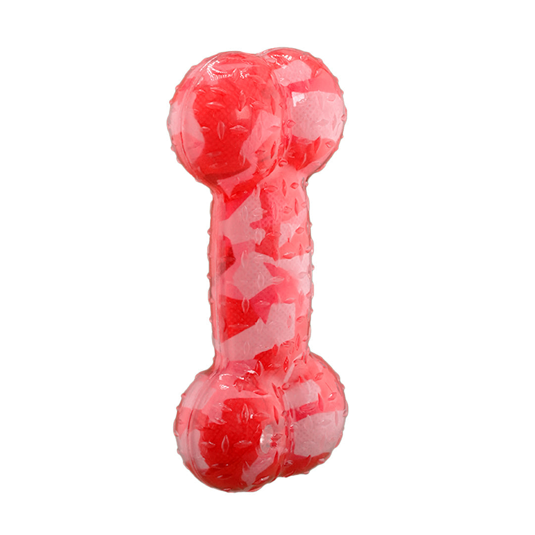 Furbeez Dog Toy : Red Squeaky Bone toy Furbeez