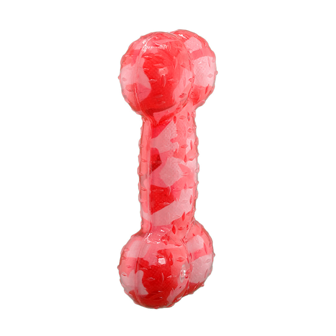 Furbeez Dog Toy : Red Squeaky Bone toy Furbeez