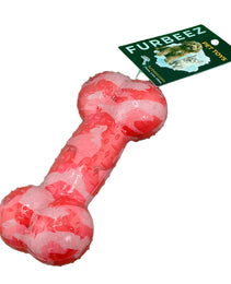 Furbeez Dog Toy : Red Squeaky Bone toy Furbeez