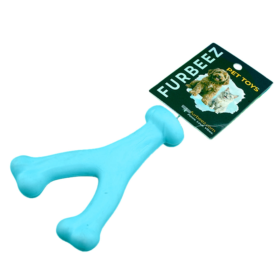 Furbeez Dog Toy : Green Y Bone toy Furbeez