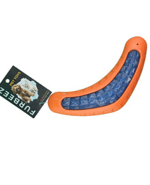 Furbeez Dog Toy : Orange/ Blue Boomerang Furbeez