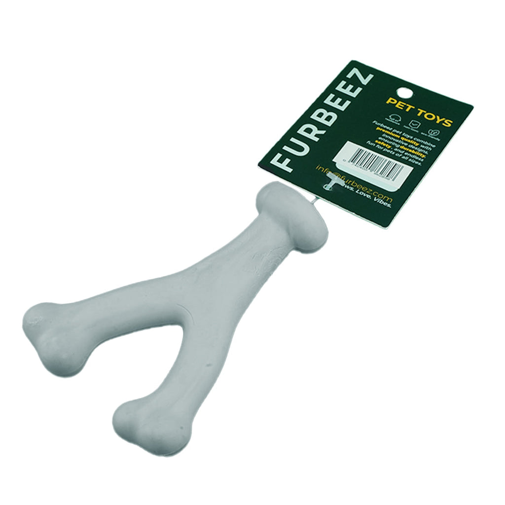 Furbeez Dog Toy : Gray Y Bone toy Furbeez