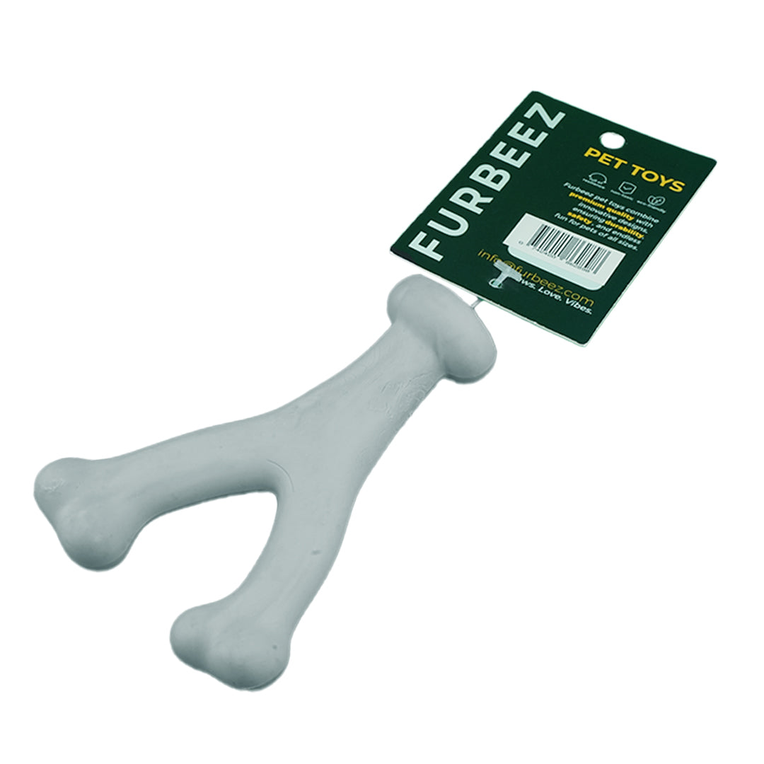 Furbeez Dog Toy : Gray Y Bone toy Furbeez
