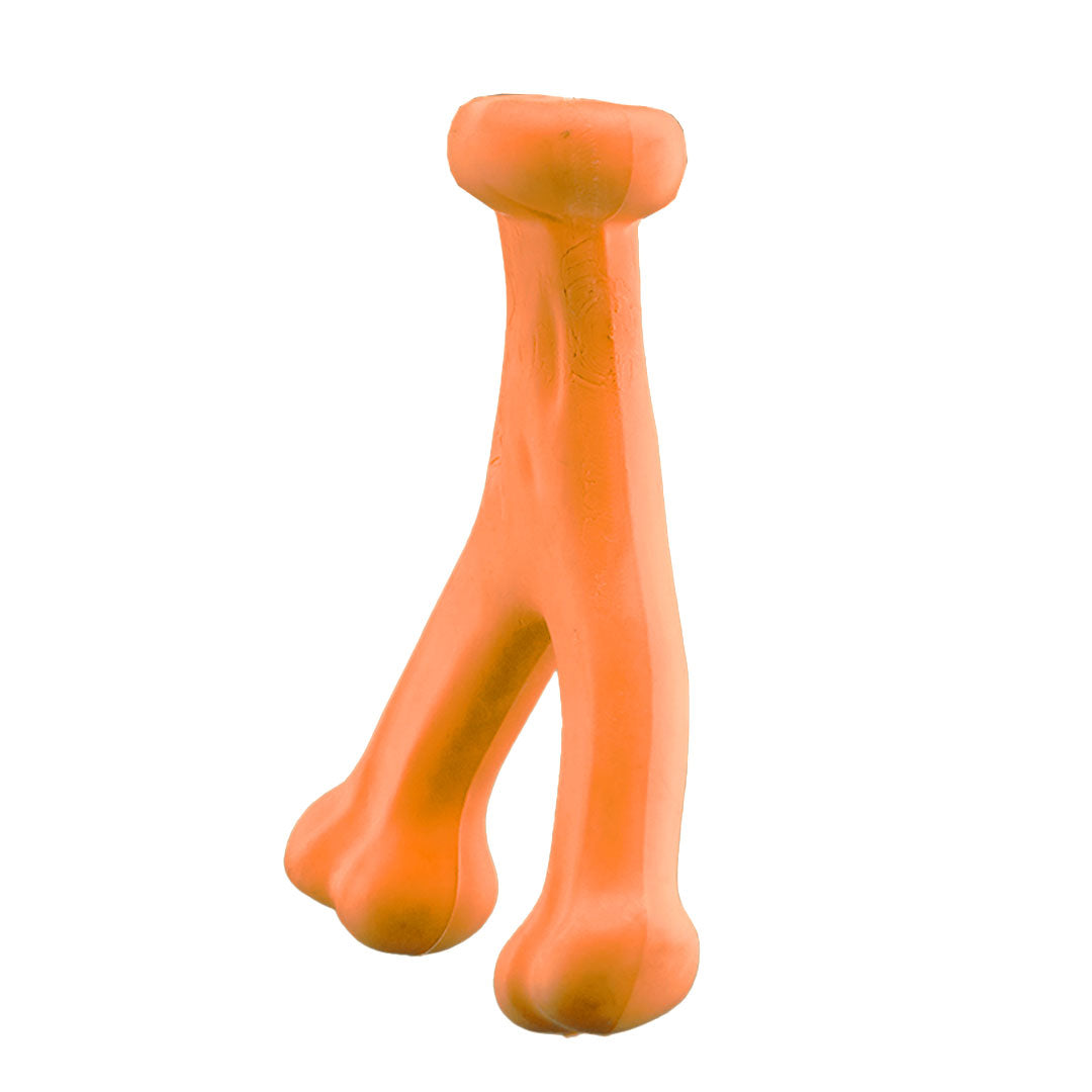 Furbeez Dog Toy : Orange Y Bone toy Furbeez