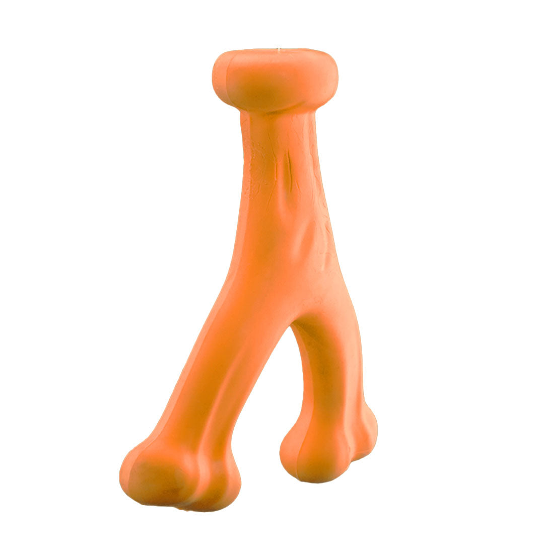 Furbeez Dog Toy : Orange Y Bone toy Furbeez