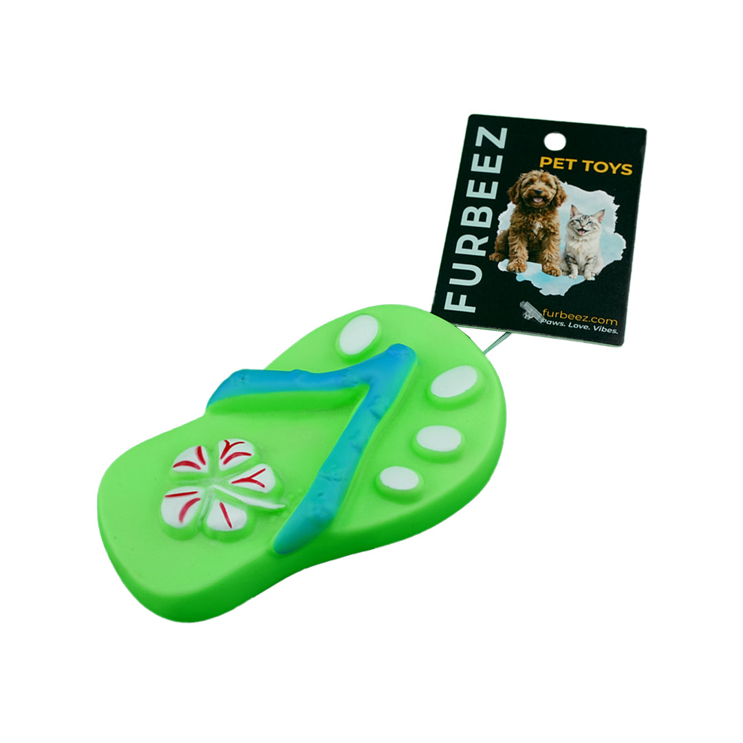 Furbeez Dog toy : Green Dog toy Slipper Furbeez