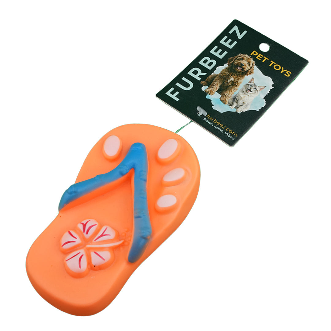 Furbeez Dog toy : orange Dog toy Slipper Furbeez