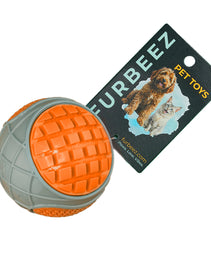 Furbeez Dog Toy : Gray/Orange Squeaky tennisball Furbeez