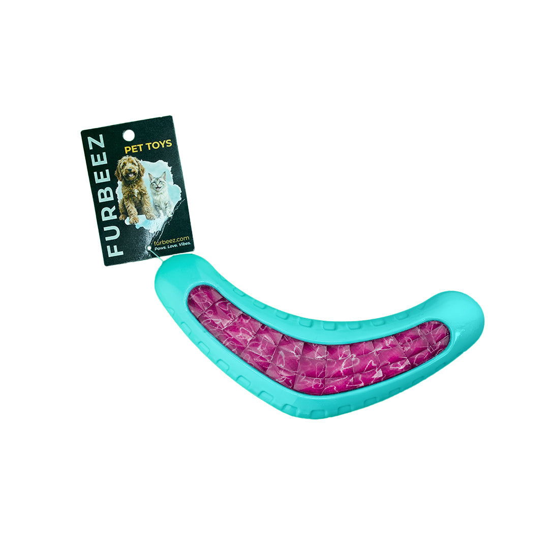 Furbeez Dog Toy : Green/Red Boomerang Furbeez