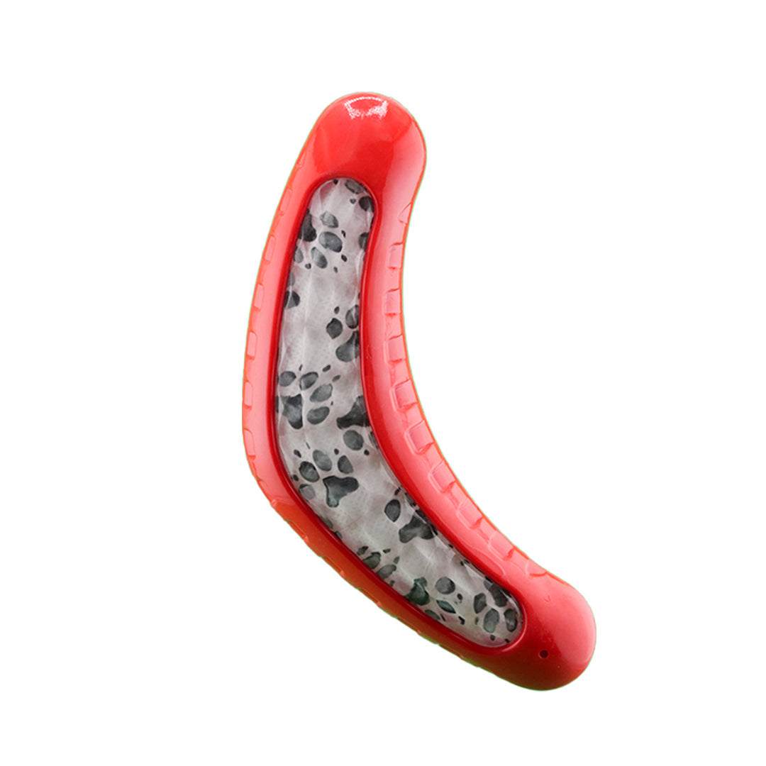 Furbeez Dog Toy : Red/White Boomerang Furbeez