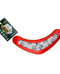 Furbeez Dog Toy : Red/White Boomerang Furbeez