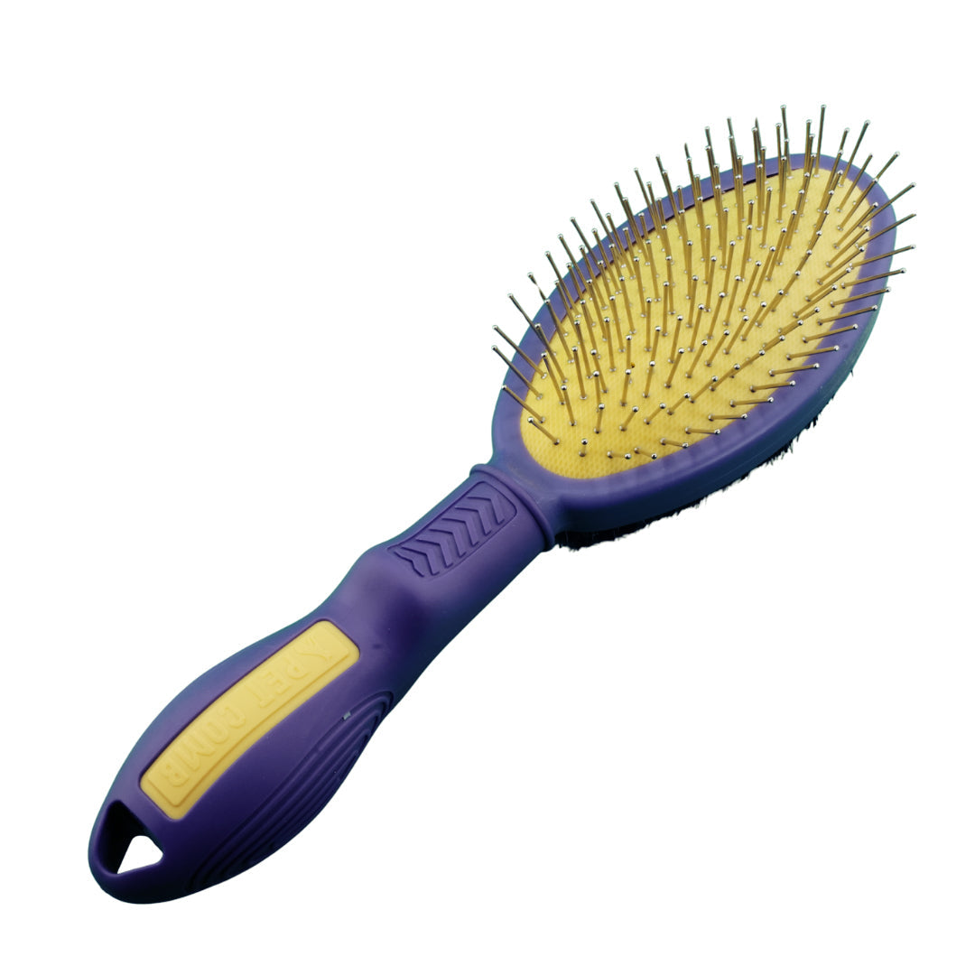 Furbeez Grooming Accessories: Double-Sided Massage Comb purple/Yellow Furbeez