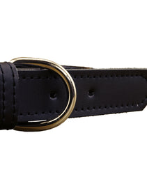 Furbeez Pet Accessories : Black Leather Classic Soft Dog Collar Collar Large Furbeez