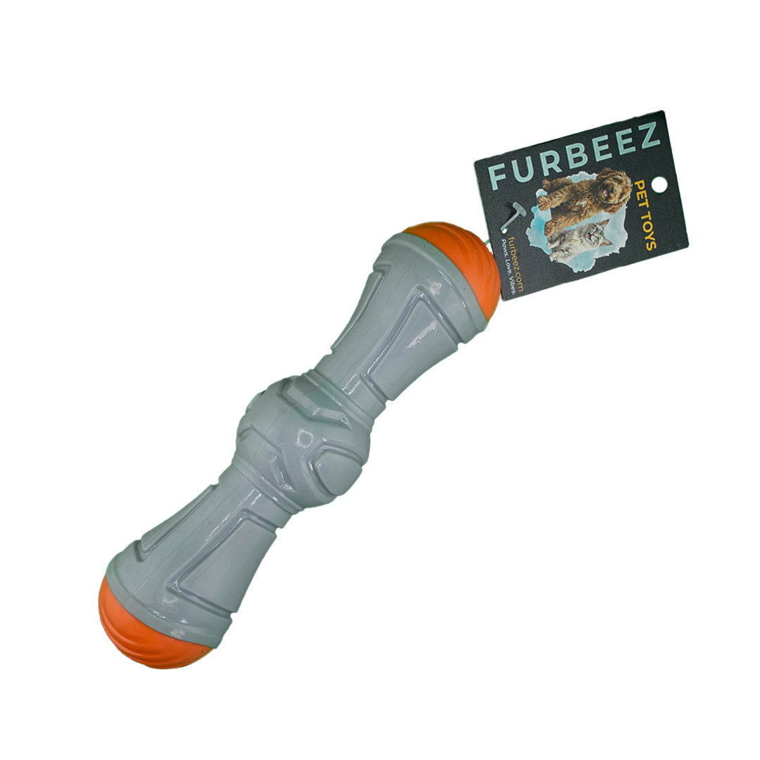 Furbeez Dog Toy : Gray/orange stick toy Furbeez